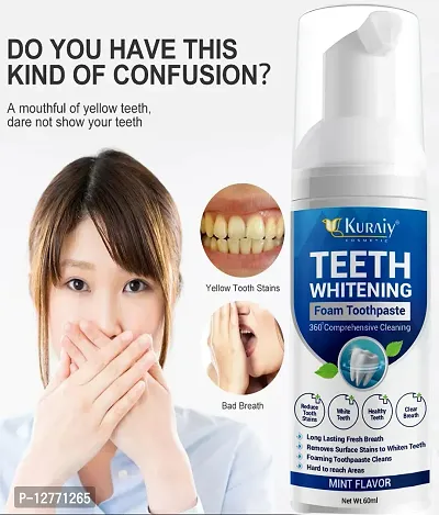 KURAIY New Foam Toothpaste Teeth Whitening Mousse Toothpaste Oral Cleaning Whitening Dental Care Fruit Flavor Kids Teeth Care-thumb0