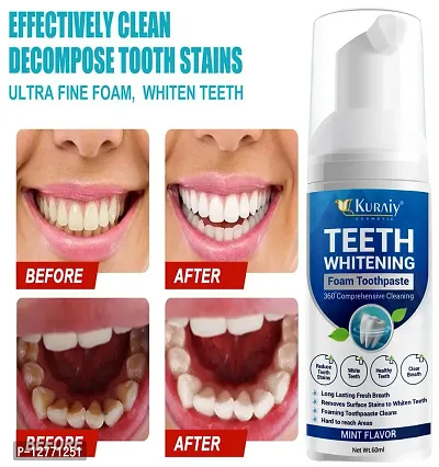 KURAIY Hygiene Oral Hygiene Teeth Cleaning Mint Teeth Whitening Mousse Teeth Cleaning Tools Removes Stains Teeth Cleaning Breath Fresh-thumb0