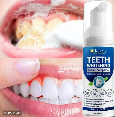 KURAIY Pure Teeth Cleansing Whitening Mousse Removes Stains Tooth Whitening Toothpaste Oral Hygiene Deep Cleaning Fresh Breath Care Products-thumb0
