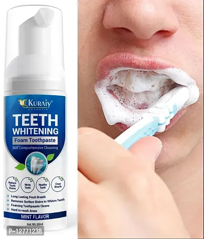 KURAIY Teeth Whitening Mousse V34 Colour Corrector Teeth Effectively Remove Yellow Plaque Smoke Stain Dental Cleaning Fresh Breath-thumb0