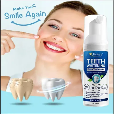 KURAIY Toothpaste Whitening Foam Natural Mouth Wash Mousse Teeth Whitening Teethpaste Oral Hygiene Breath Dental Tool 60ml