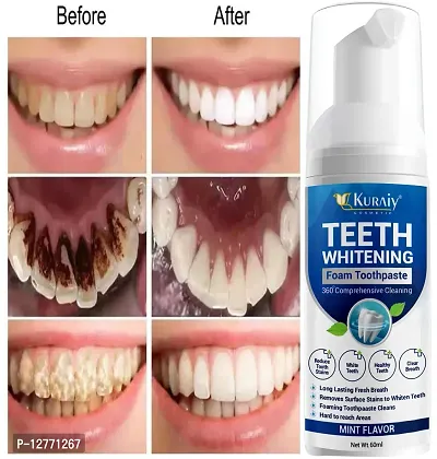 KURAIY New Teeth Whitening Oral Hygiene Breath Dental Tool Mouth Wash Toothpaste Whitening Foam Teethaid Mouthwash Teeth Mousse-thumb0