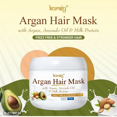 KURAIY Argan Oil Evaporation-free Mask Repair Dry Hair Damaged Split End Hair Smooth Professional Hair Mask PACK OF 1-thumb2