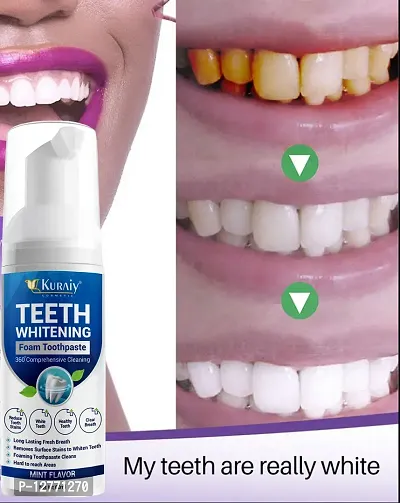 KURAIY New Toothpaste Whitening Foam Natural Mouth Wash Mousse Teeth Whitening Teethpaste Oral Hygiene Breath Dental Tool 60ml-thumb0