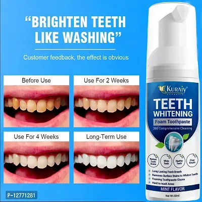 KURAIY Pure Teeth Whitening Oral Hygiene Breath Dental Tool Teethaid Mouthwash Mouth Wash Teeth Mousse Toothpaste Whitening Foam-thumb0