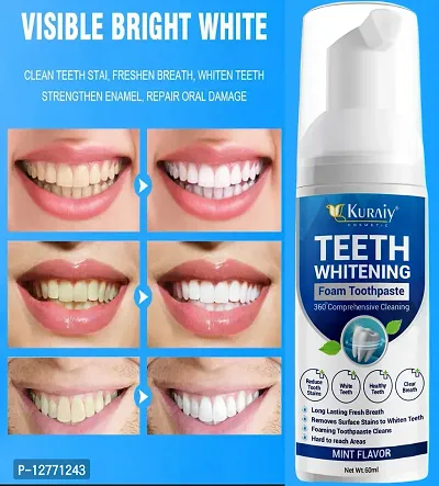 KURAIY Foam Toothpaste Teeth Whitening Mousse Toothpaste Oral Cleaning Whitening Dental Care Fruit Flavor Kids Teeth Care-thumb0