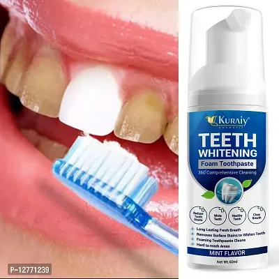 KURAIY Teeth Cleansing Whitening Mousse Removes Stains Tooth Whitening Toothpaste Oral Hygiene Deep Cleaning Fresh Breath Care Products-thumb0