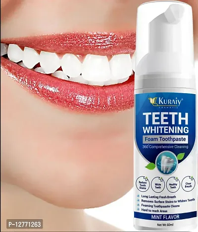 KURAIY New Teeth Whitening Serum Powder Oral Hygiene Cleaning Gel Remove Plaque Stains Tooth Bleaching Dental Tool with Cotton Swab Dental-thumb0