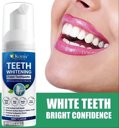 KURAIY New Teeth Cleansing Whitening Mousse Removes Stains Tooth Whitening Toothpaste Oral Hygiene Deep Cleaning Fresh Breath Care Products-thumb0