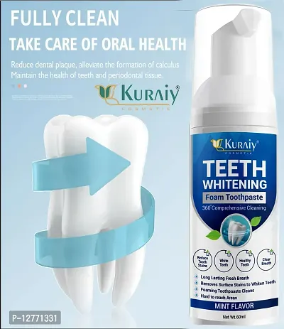 KURAIY 100% Teeth Whitening Serum Powder Oral Hygiene Cleaning Gel Remove Plaque Stains Tooth Bleaching Dental Tool with Cotton Swab Dental-thumb5