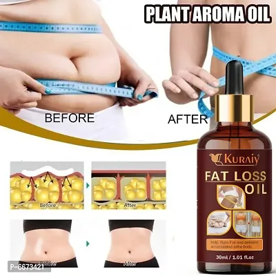 Kuraiy Premium Fat Loss Oil - A Belly fat reduce oil/ weight loss massage oil/ fat burner oil for women/ slimming oil (30 ml)-thumb0