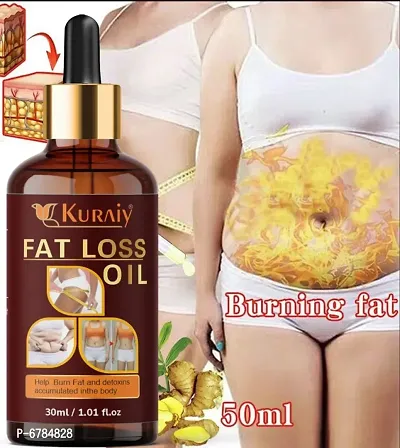 Kuraiy Fat Loss Oil, Drainage Oil 30ml Belly Natural Drainage Ginger Oil Essential Relax Massage Liquid, Belly and Waist Stay Perfect Shape-thumb0