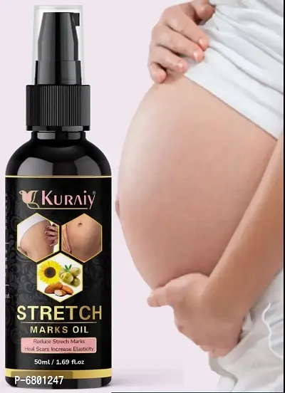 Kuraiy  Natural Stretch Oil with Coconut, Olive  Jojoba Oils, For Scars  Stretchmark Oil