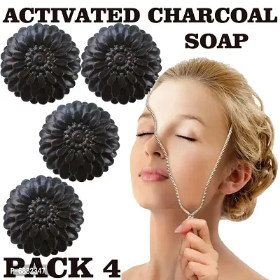 Kuraiy Activated Charcoal Deep Cleansing Bath Soap, 100g (Pack of 4)  (4 x 100 g)-thumb0