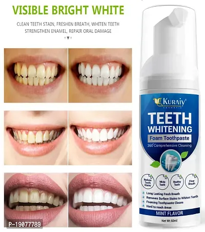 KURAIY 100%Toothpaste Foam Whitening Tooth Freshen Breath Cleaning Remove Smoke Stains Plaque Teeth Mouth Wash Oral Hygiene Care-thumb0