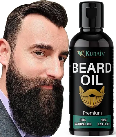 KURAIY Beard Growth Oil for Men For Better Beard Growth With Thicker Beard | Best Beard Oil for Patchy Beard | Free from all Harmful Chemicals Hair Oil  (50 ml)