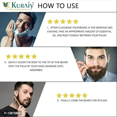 KURAIY Beard Growth Essential Oil 100% Natural Beard Growth Oil Hair Loss Products For Men Beard Care Hair Growth Nourishing Beard Care-thumb2