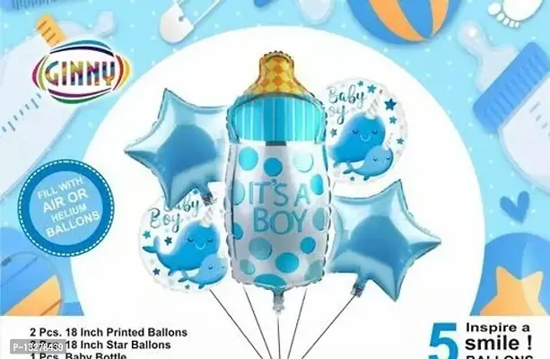 Welcome Baby Boy Or Baby Shower Its A Boy Decoration Foil Balloons With Baby Feeding