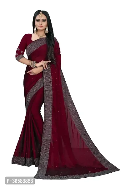 Beautiful Chiffon Saree With Blouse Piece For Women