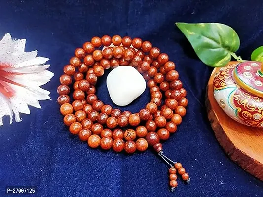 Men Chain Sandalwood Mala For Chanting Meditation 108 Beads Size 6 Mm-thumb0