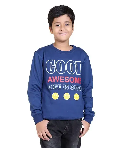 E-MAX Winter Casual Wear Trendy Printed Round Neck Sweatshirt for Kids