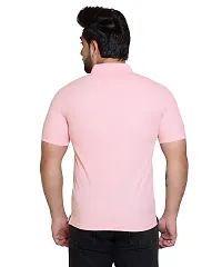 E-MAX Summer Casual Wear Breathable Fabric Half Sleeve Solid Polo T-Shirt for Men's-thumb1