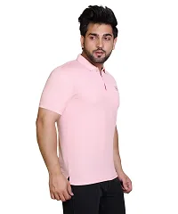 E-MAX Summer Casual Wear Breathable Fabric Half Sleeve Solid Polo T-Shirt for Men's-thumb3