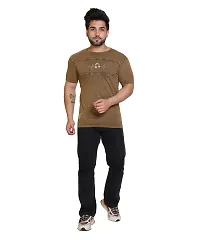 E-MAX Summer Casual Wear 100% Cotton Half Sleeve Round Neck T-Shirts for Men's-thumb4