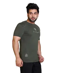E-MAX Summer Casual Wear Pure Cotton Half Sleeve Round Neck T-Shirts for Men's-thumb2