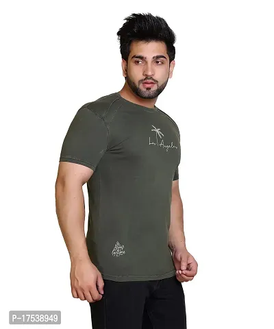 E-MAX Summer Casual Wear Pure Cotton Half Sleeve Round Neck T-Shirts for Men's-thumb3