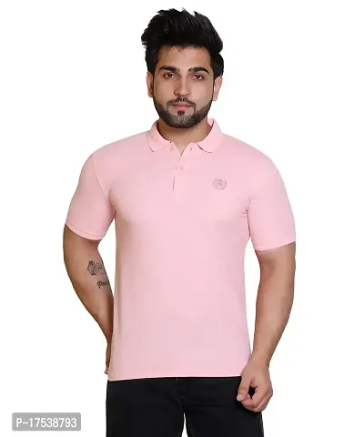 E-MAX Summer Casual Wear Breathable Fabric Half Sleeve Solid Polo T-Shirt for Men's