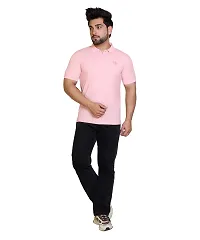 E-MAX Summer Casual Wear Breathable Fabric Half Sleeve Solid Polo T-Shirt for Men's-thumb4