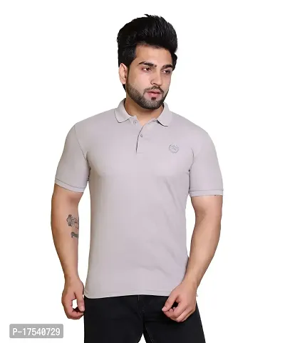 E-MAX Summer Casual Wear Breathable Fabric Half Sleeve Solid Polo T-Shirt for Men's