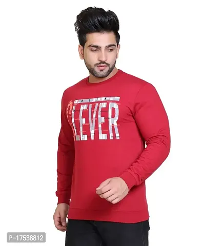 E-MAX Semi Winter Casual Wear Printed Cotton Blend Round Neck Full Sleeve T-Shirt for Mens-9409-thumb2