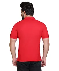 E-MAX Summer Casual Wear Breathable Fabric Half Sleeve Solid Polo T-Shirt for Men's-thumb1