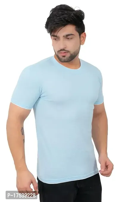 E-MAX Summer Casual Wear Soft Breathable Fabric Round Neck (Pack of 2 pc) T-Shirt for Men's-thumb3