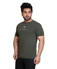 E-MAX Summer Casual Wear Pure Cotton Half Sleeve Round Neck T-Shirts for Men's-thumb1