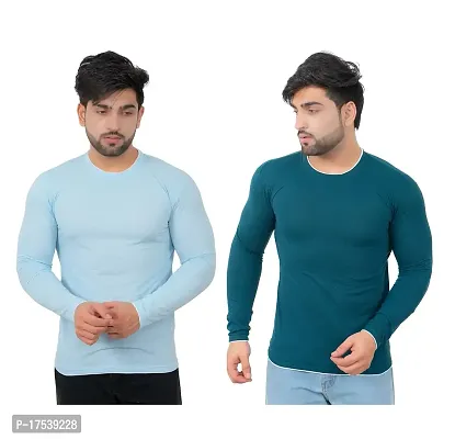 E-MAX Summer Casual Wear Soft Breathable Fabric Round Neck (Pack of 2 pc) T-Shirt for Men's-thumb0