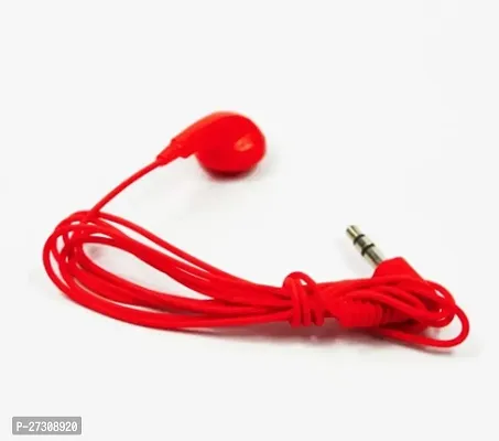 Stylish Red Universal 3.5Mm Wired Earphones Headset Stereo Headphones Earbuds