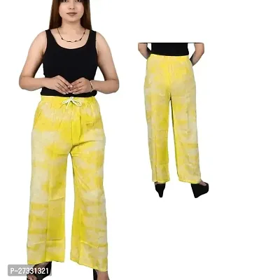 Stylish Yellow Cotton Pallazzo For Women-thumb0