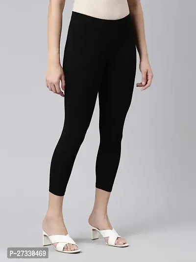 Stylish Black Organic Cotton Jeggings For Women-thumb0