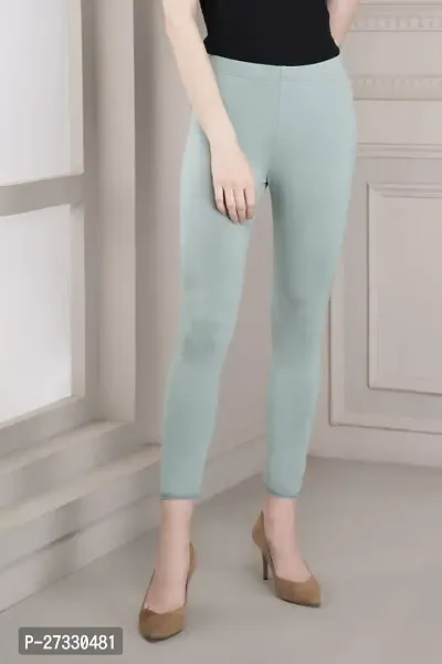 Stylish Blue Organic Cotton Jeggings For Women