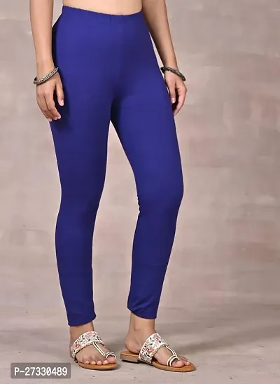 Stylish Blue Organic Cotton Jeggings For Women