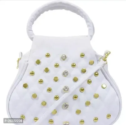 Stylish White Artificial Leather Handbags For Women