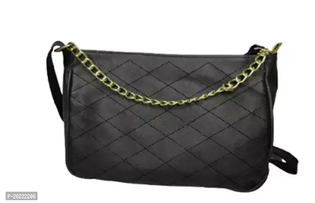 Stylish Black Artificial Leather Handbags For Women-thumb0