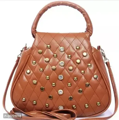 Stylish Brown Artificial Leather Handbags For Women