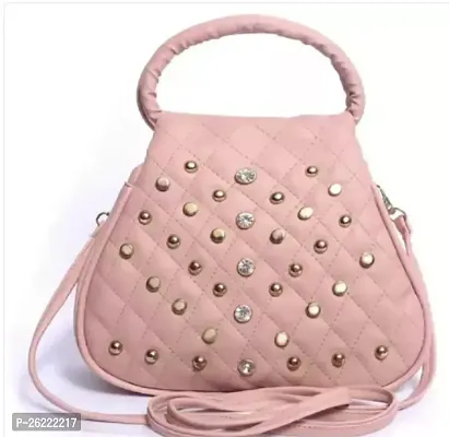 Stylish Pink Artificial Leather Handbags For Women-thumb0