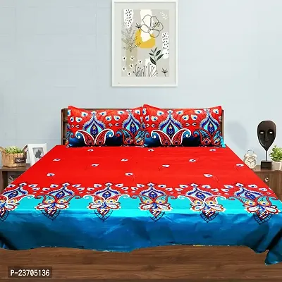 Comfortable Microfiber Queen Size Bedsheet with Pillow Covers-thumb0