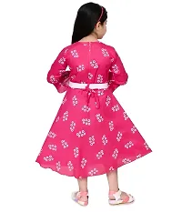 Trendy Pink Cotton Blend Printed Dress for Girls-thumb1