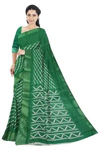 Women Fashion cotton saree With Unstitched Blouse (Green)-thumb2